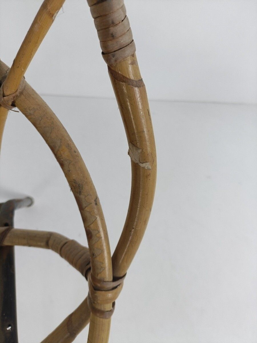 Small Child Chair Mid Century Modern Rattan Wicker  Rohé Noordwolde Funky Rare photo furniture