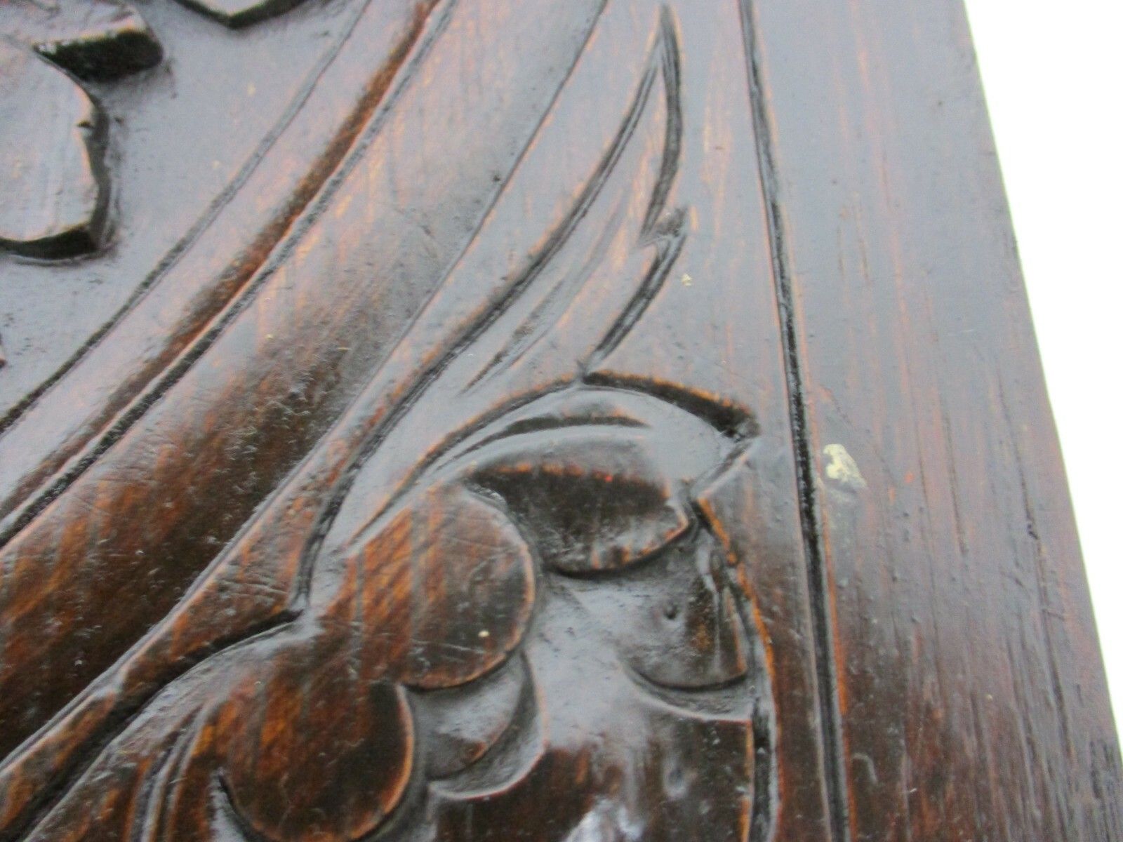 Antique Hand Carved Medallion Door Panel Flower Basket Reclaimed Architectural photo 241.0