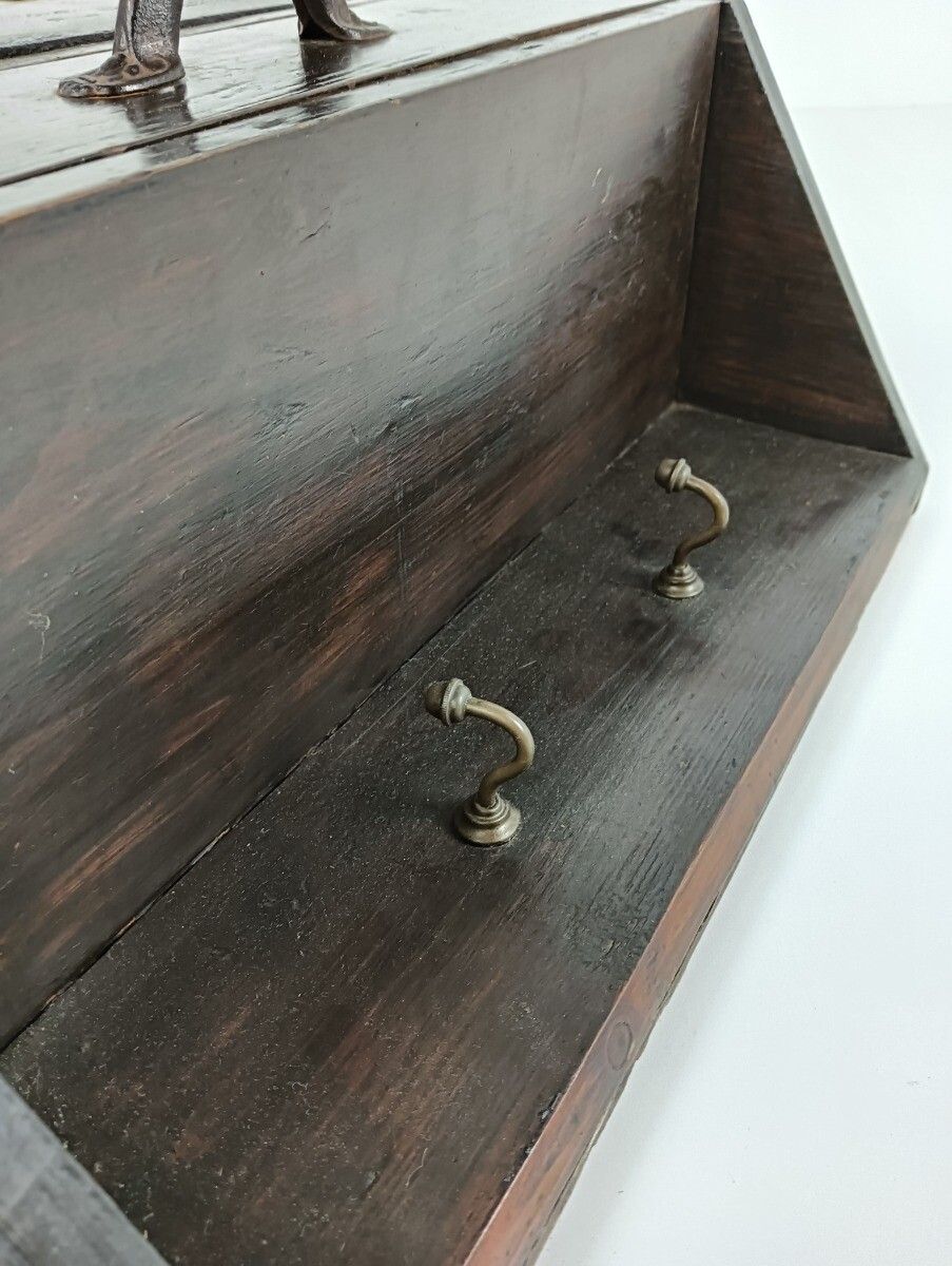 Dark Tapped Wooden Medicine Apothecary Pharmacy Shaving Cabinet Beveled Glass Mi photo Furniture