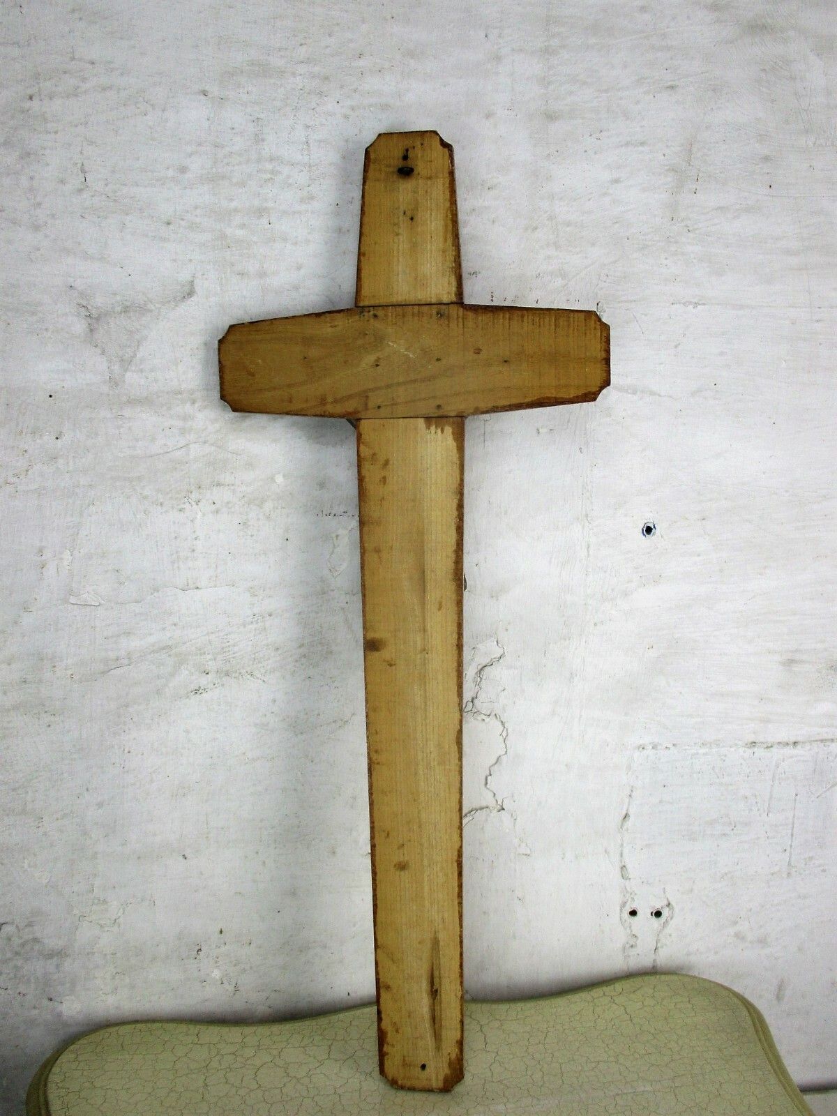Large Hanging Crucifix Cross Jesus Christ Wood Spelter Vintage  Art Deco 29.52" photo buy
