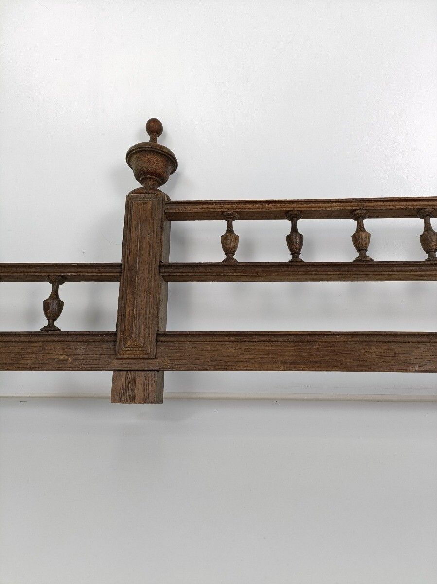 Large Hand Carved Wooden Pediment Over Door Architectural Antique Spindles photo vintage