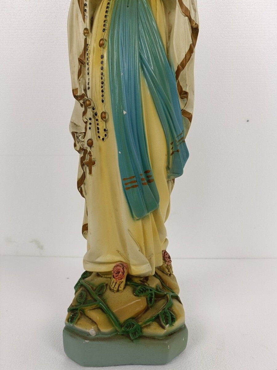Large Monastry Chapel Statue Virgin Mary Madonna Our Lady Of Lourdes  Plaster Fr photo vintage
