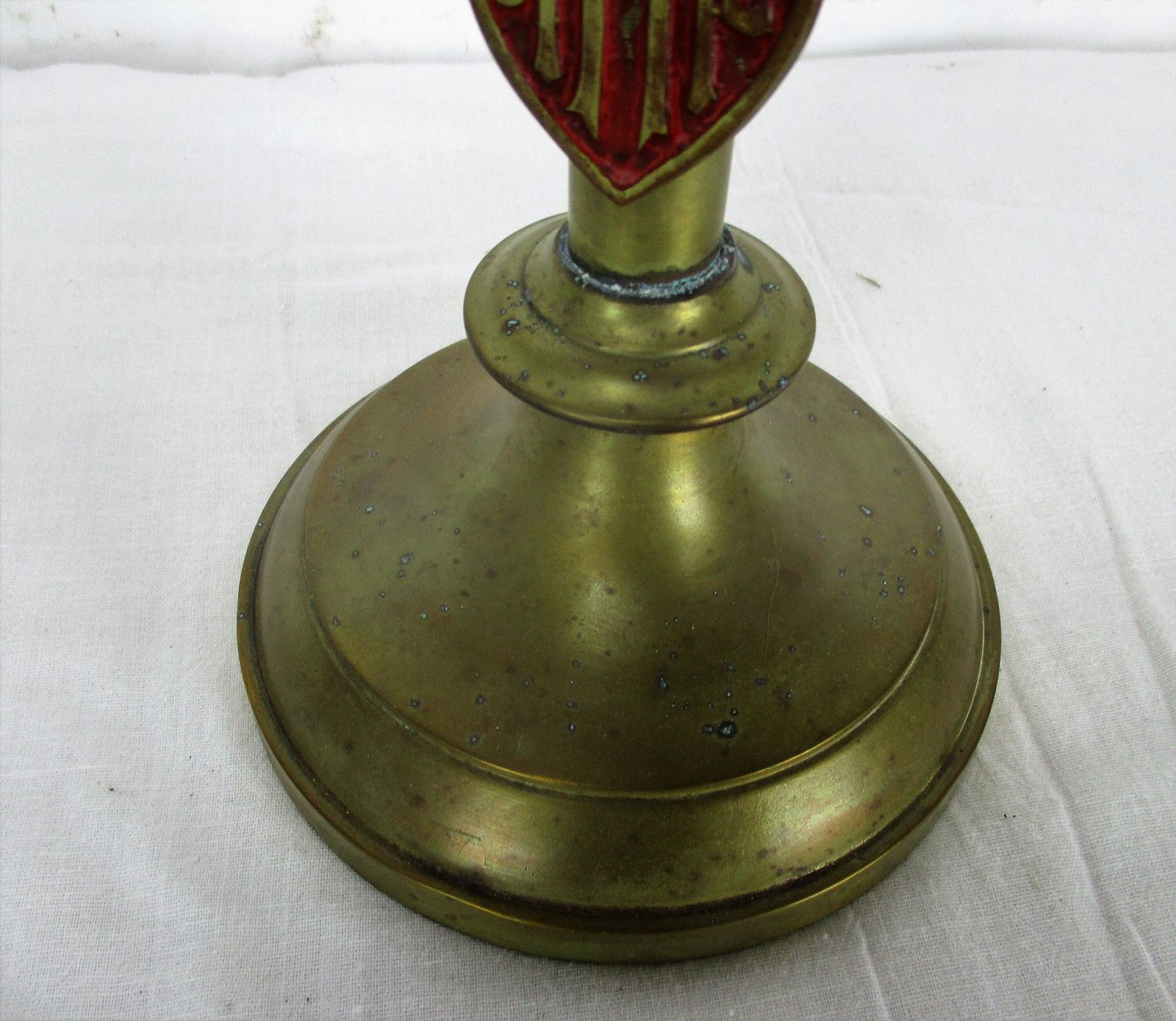 Brass Candle Holder Candlestick Candle Stick Altar Church Shield Brass Neo Gothi photo 121.0
