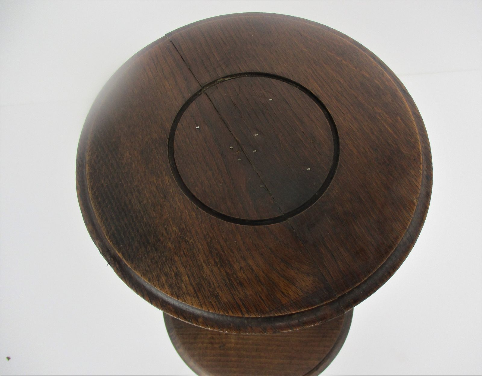 Ornate Carved Wood 2 Tier Open Barley Twist Pedestal Table Plant Stand Smokers T photo 141.0