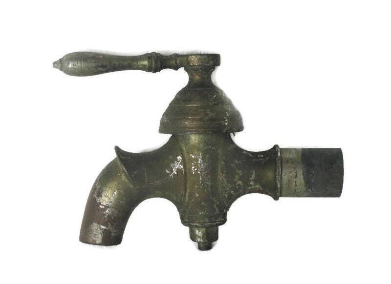 Large Antique Faucet Tap Architectural Industrial Barn Country Farmhouse Sink Re