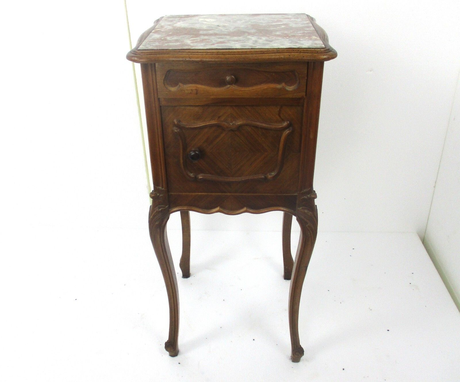 Antique  Marble Top And Inside Side Cabinet Table Night Stand Louis XV/VI Style photo furniture