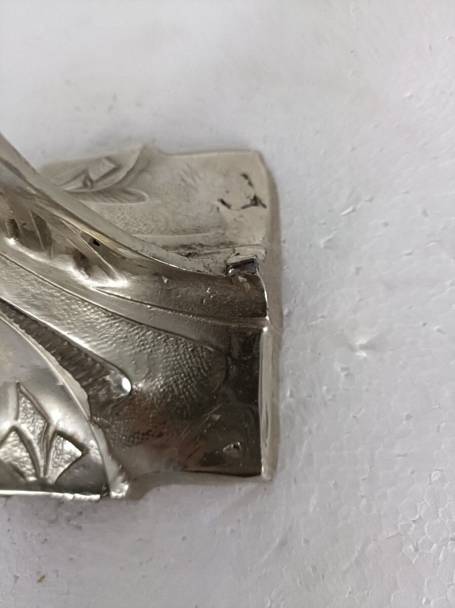 photo for sale Modernist Standing Crucifix Silver Plated Spelter Tools Of Passion Cross Jesus C