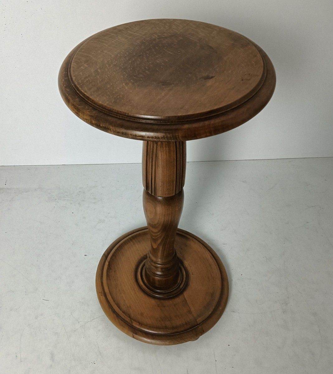 Vintage Carved Wooden Pedestal Stylish Plant Stand Bonsai Table Side Table Barn photo furniture