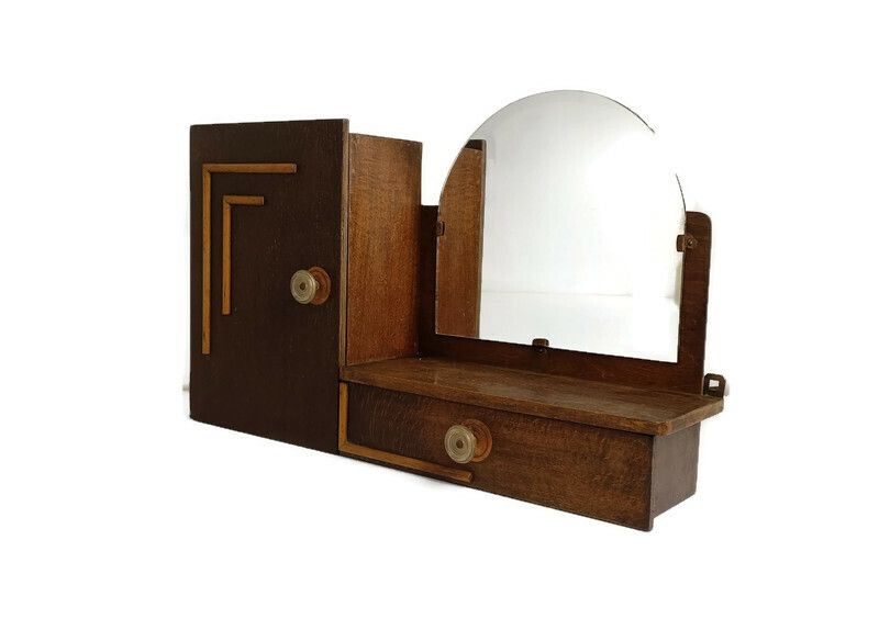 Large Medicine Apothecary Cabinet Antique Art Deco Gorgeous Double Bathroom