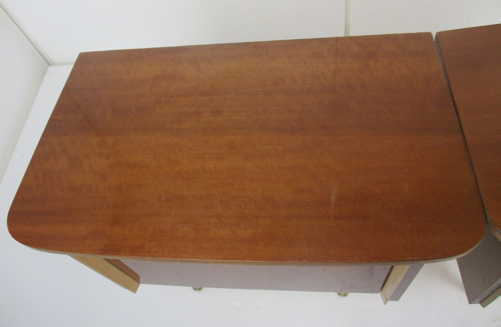 Pair Couple Double Vintage Nightstands End Tables Mid Century Modern Wood Retro photo buy