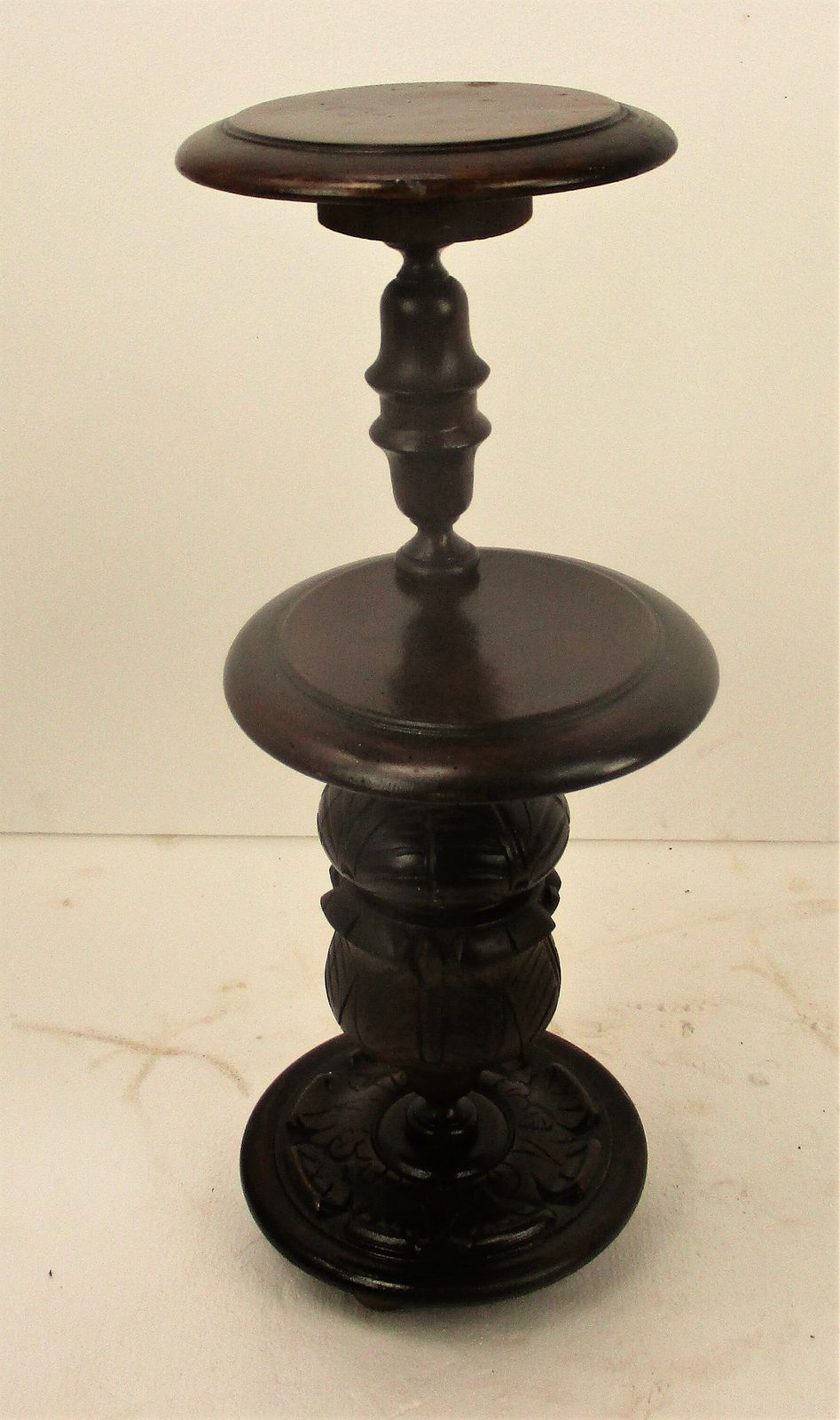 Gorgeous Ornate Hand Carved Wood Display Side Table Pedestal Plant Bonsai Stand photo vinterior