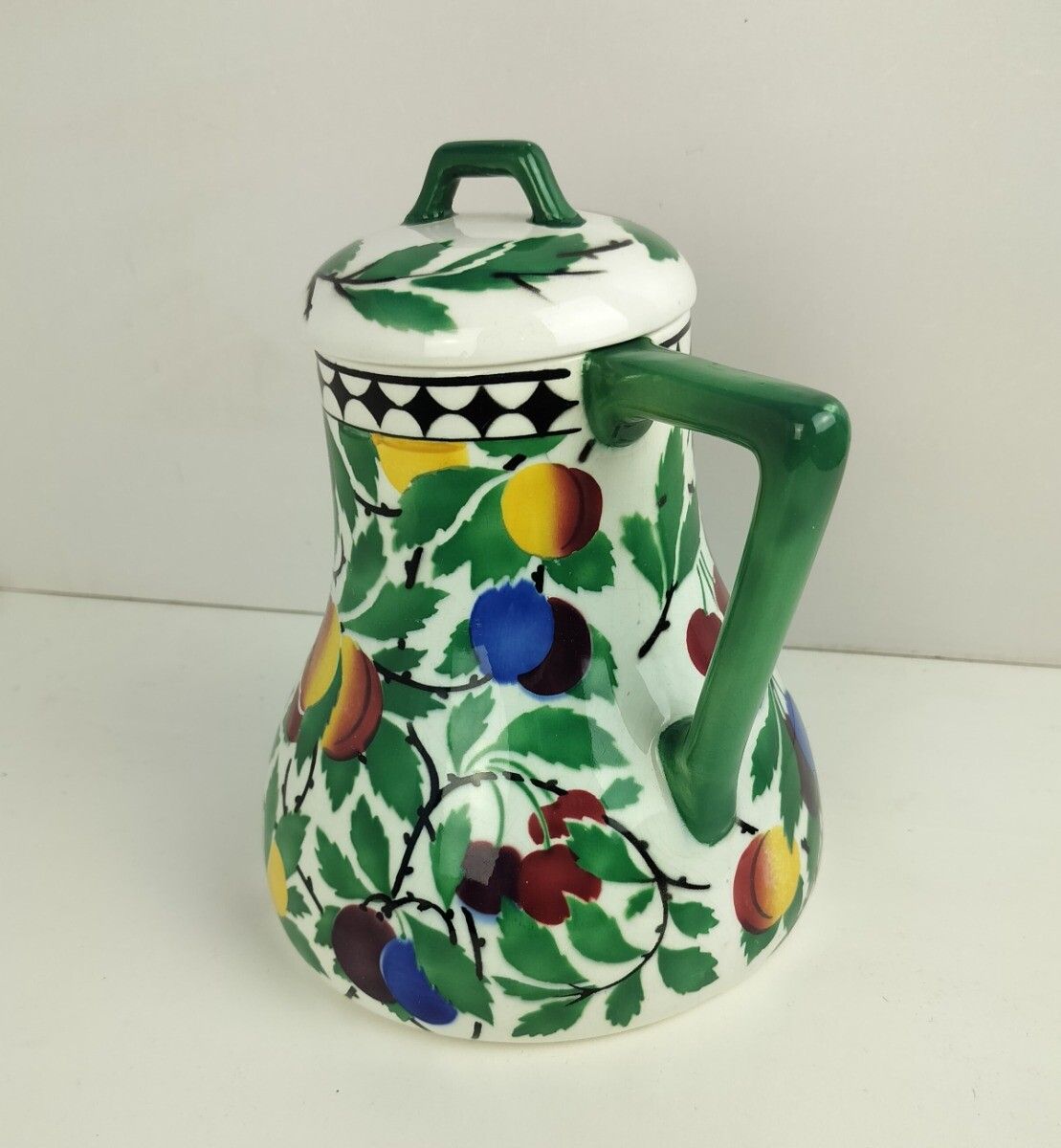 Art Nouveau Villeroy Boch Wallerfangen Saar Basin China  Large Coffee Teapot P photo for sale