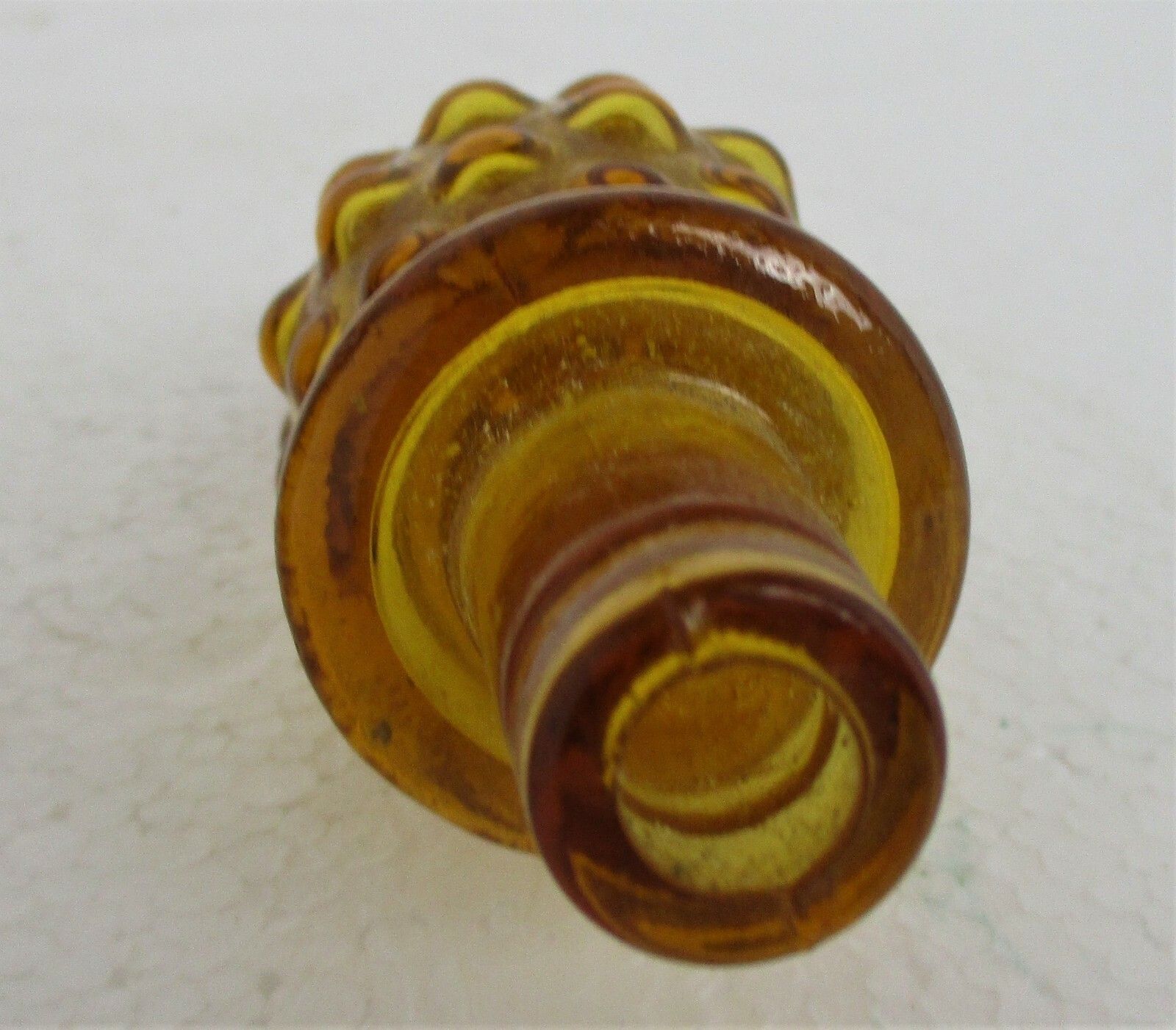 Vintage Art Bubbled Glass Brown Amber Empoli  Bottle Italian Grapes 20.86" photo vinterior