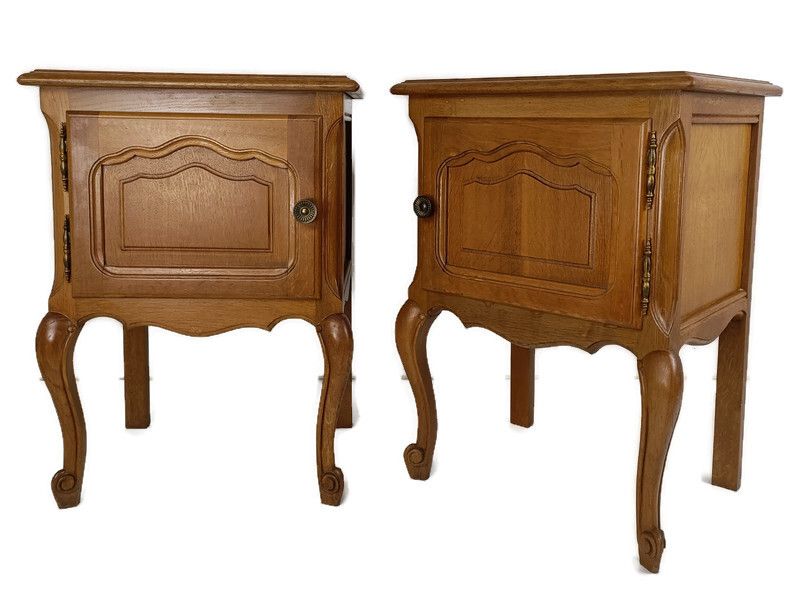 Pair Of Nightstands End Tables Cabinets Louis XV Style Bedroom Cabinets Wood Far
