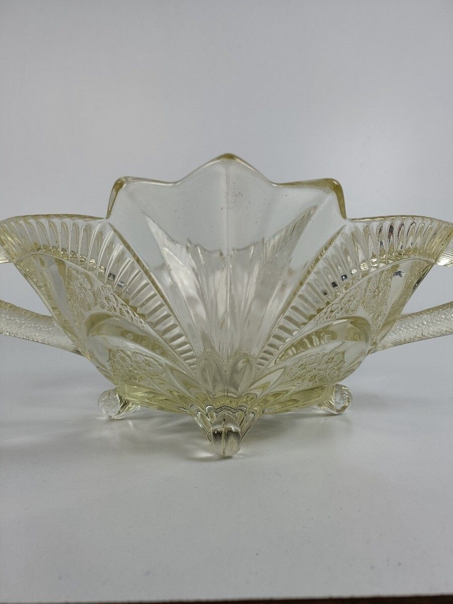 Bowl Dish Centerpiece Art  Glass Antique Art Deco Decorative Table Decoration Ye photo buy