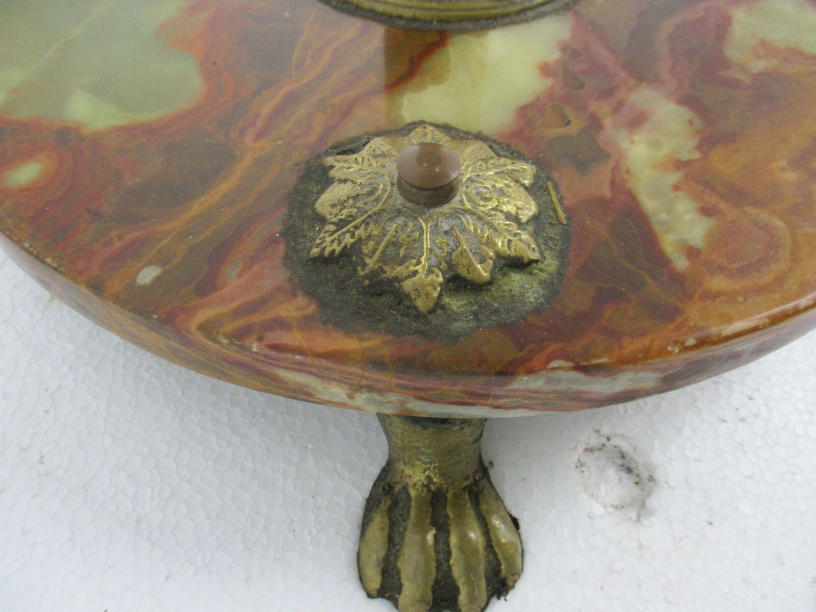 photo furniture Mid Century Modern Cast Brass Hall Tree Coat Hat Rack Marble Base Eyecatcher