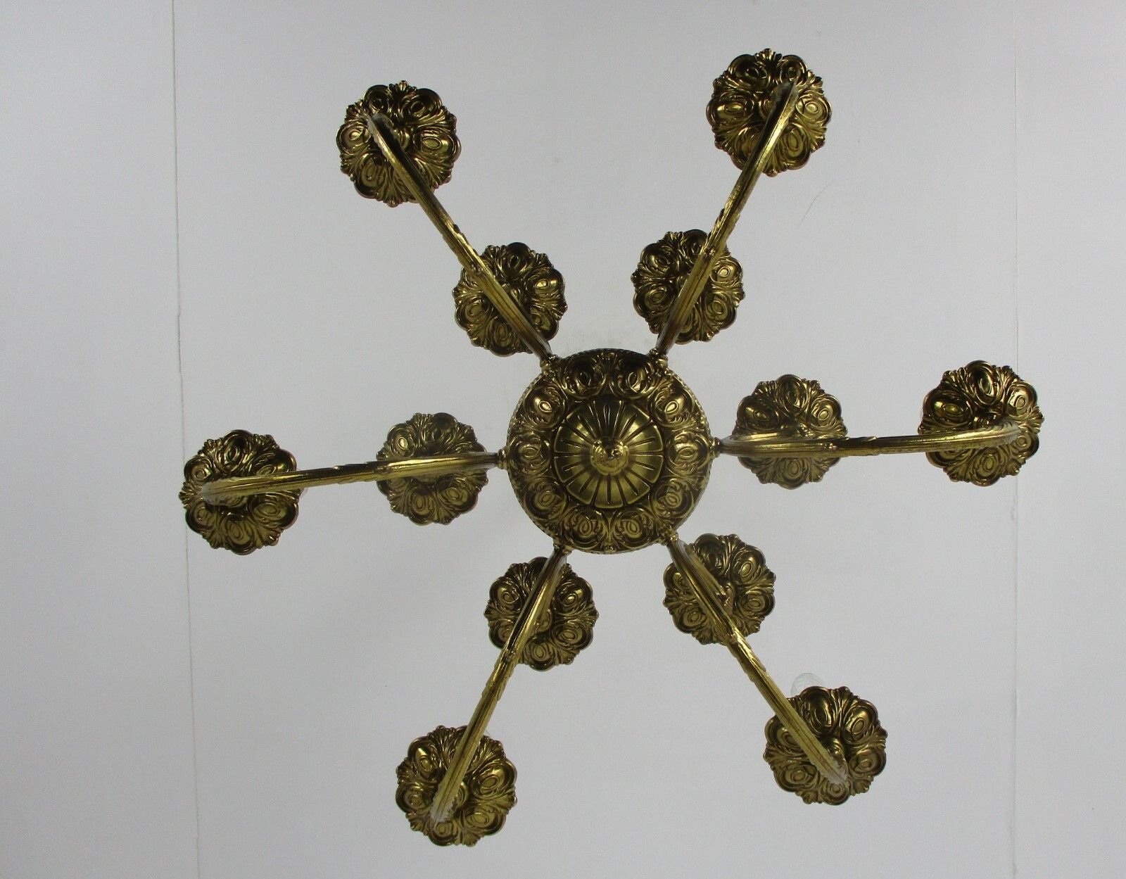 Impressive Spanish Revival Hollywood Regency Brass Chandelier 12 Lights!! Ornate photo buy