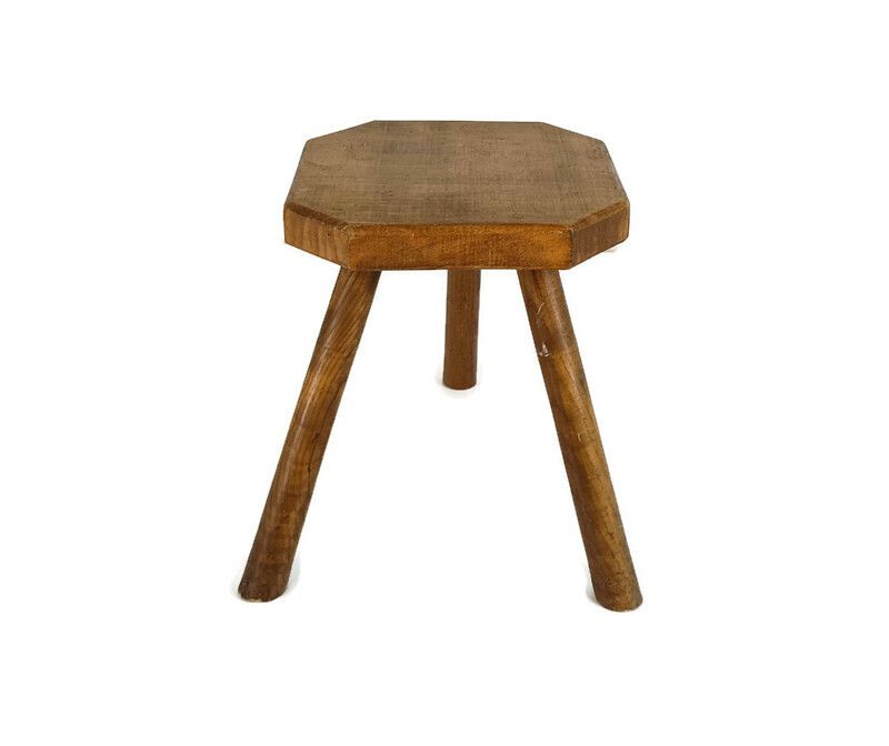 Milking Stool Bench  Pedestal Plant Bonsai Stand  Barn Country Style Wood Funky