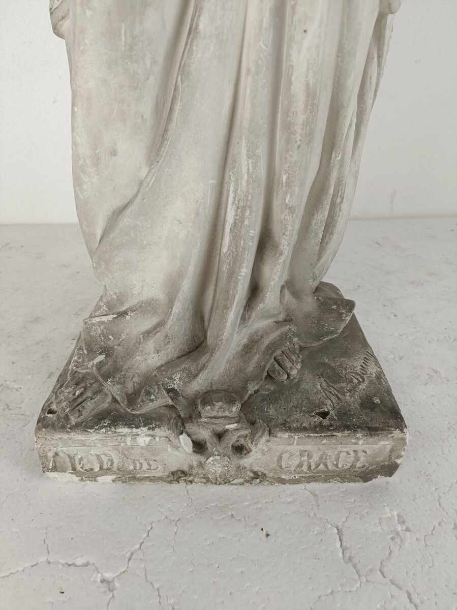 Statue Notre Dame De Grace Plaster Xl Church Chapel Our Lady Of Grace Collector photo vinterior