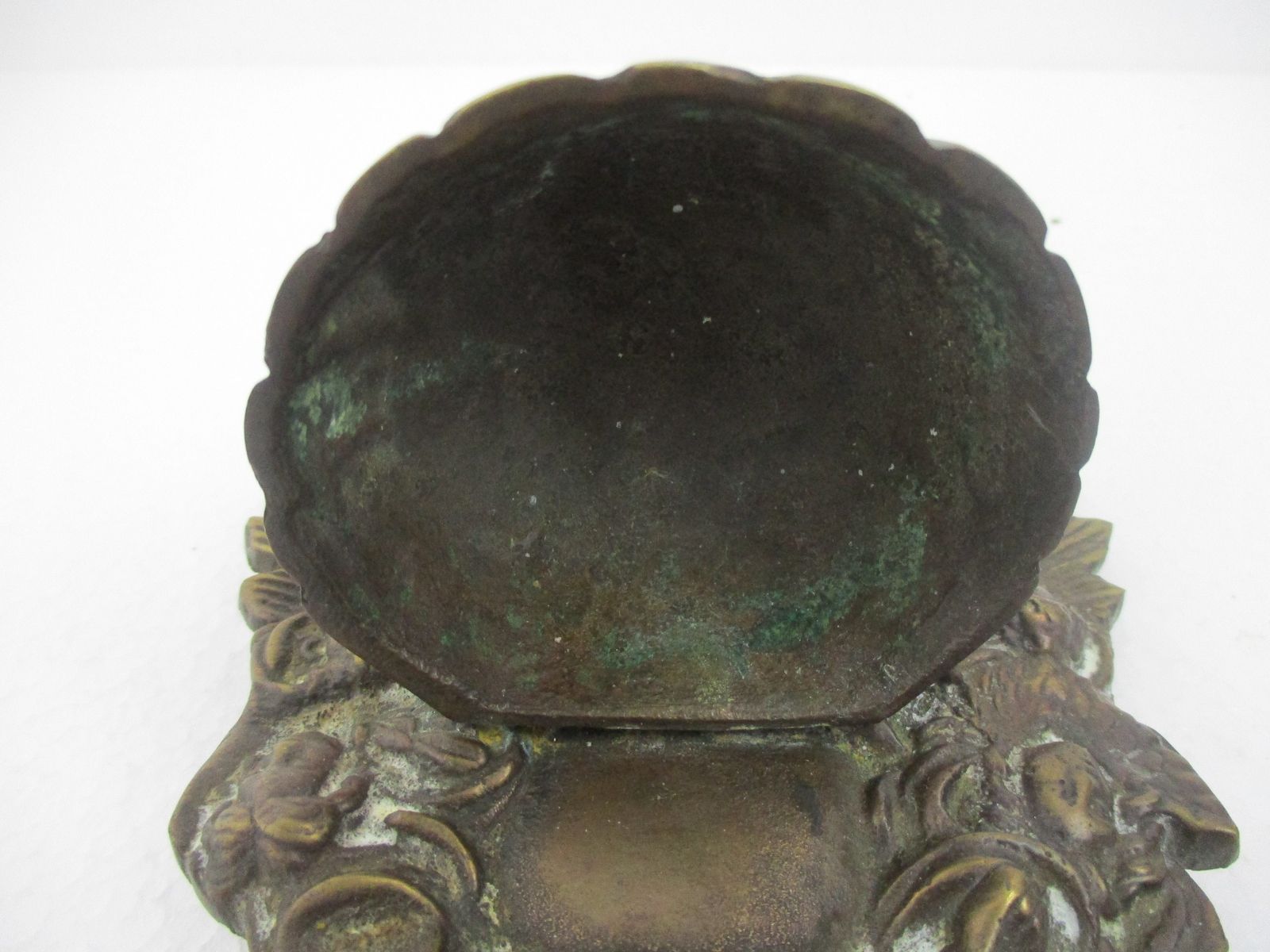 Bronze Embossed Holy Water Font Jesus Christ Crucifix Hanging Vessel With Lid Ex photo buy