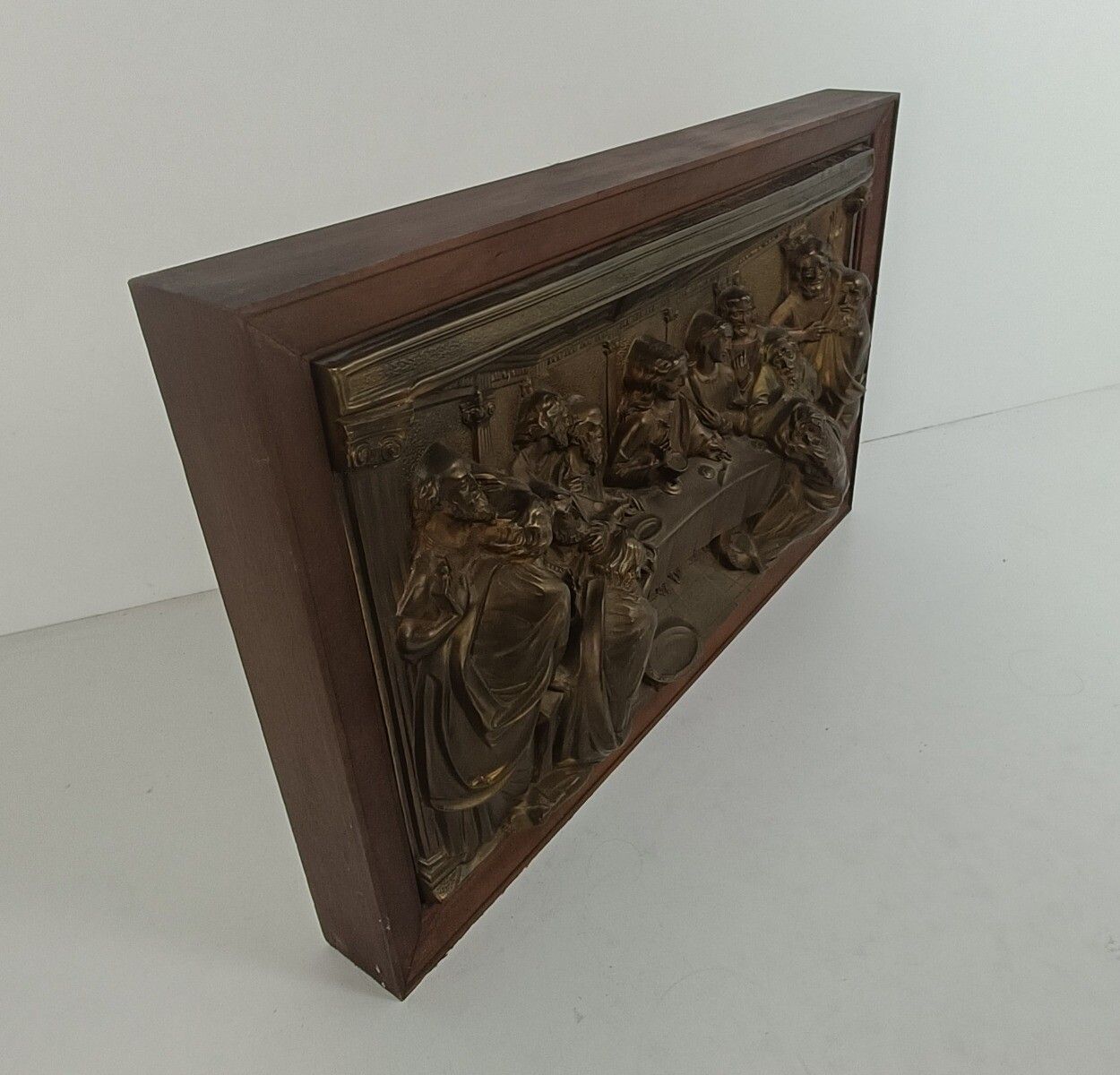 photo furniture High Relief Brass  Gorgeous Framed  Jesus Christ Last Supper Iconic  Large 3d