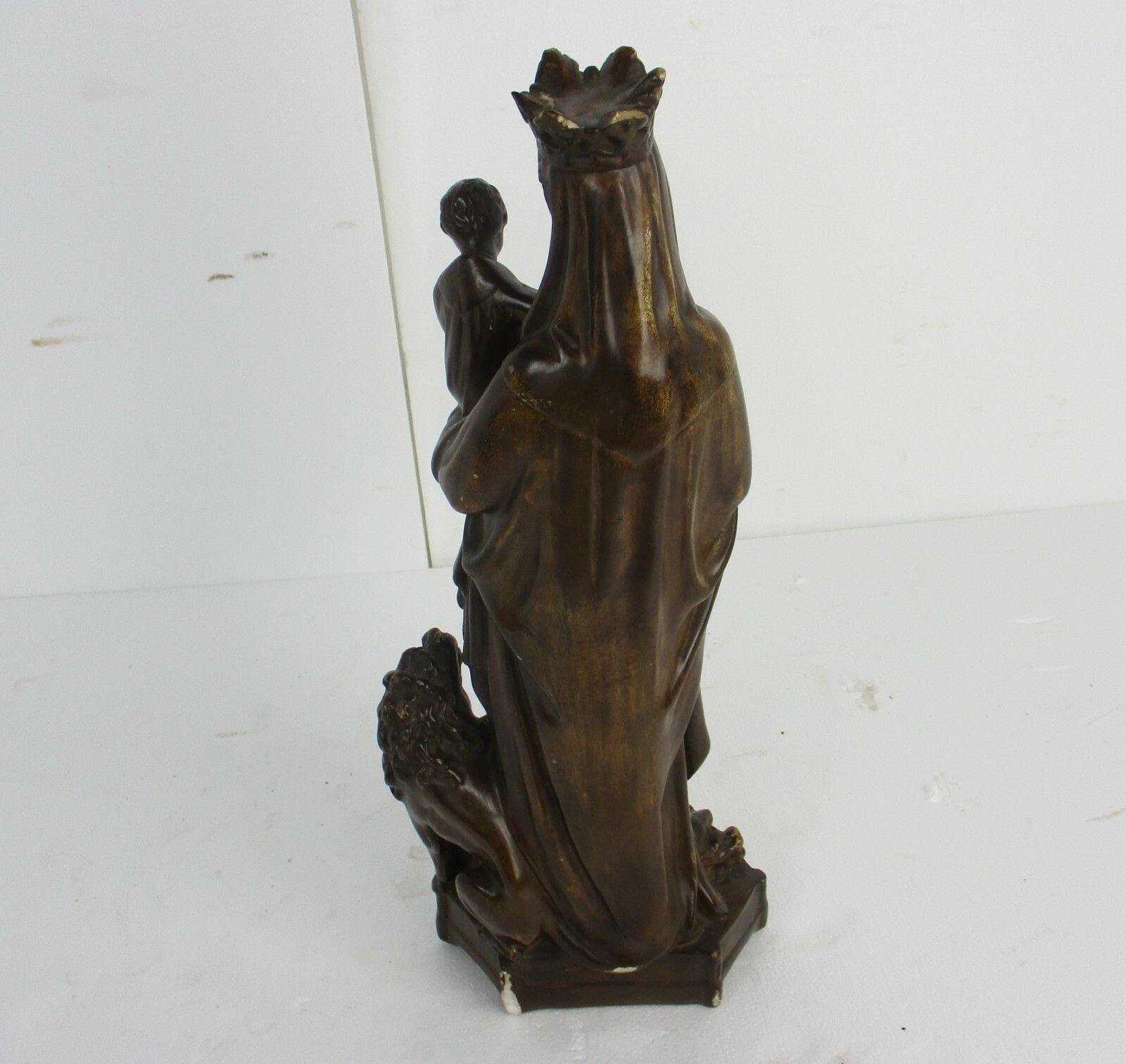 photo furniture Gothic Statue Virgin Mary Madonna Notre Dame Protection Dragon Lion Plaster