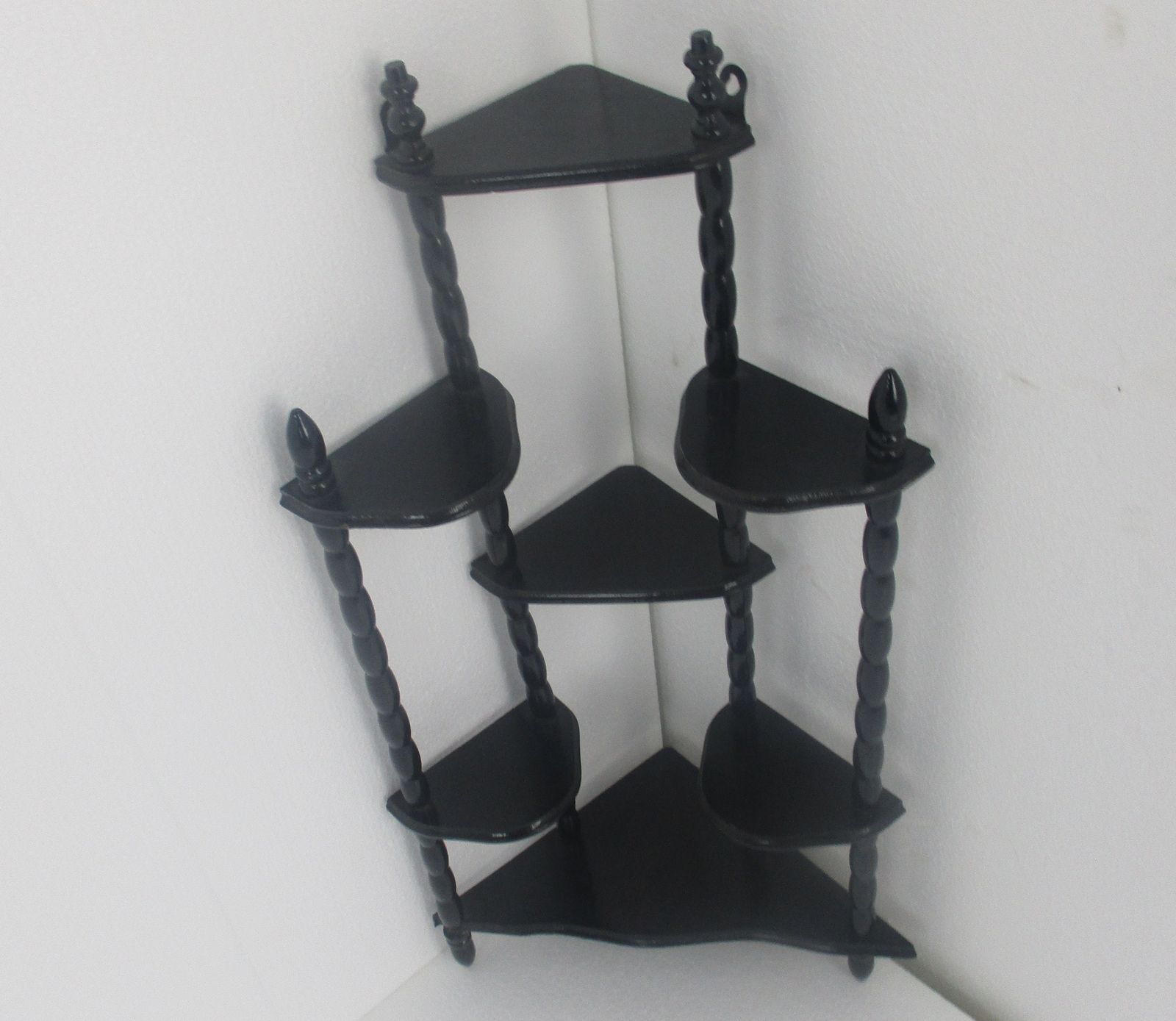Corner Pedestal Display Side Table Plant Stand Italian Wood Vintage Etagère Dis photo furniture