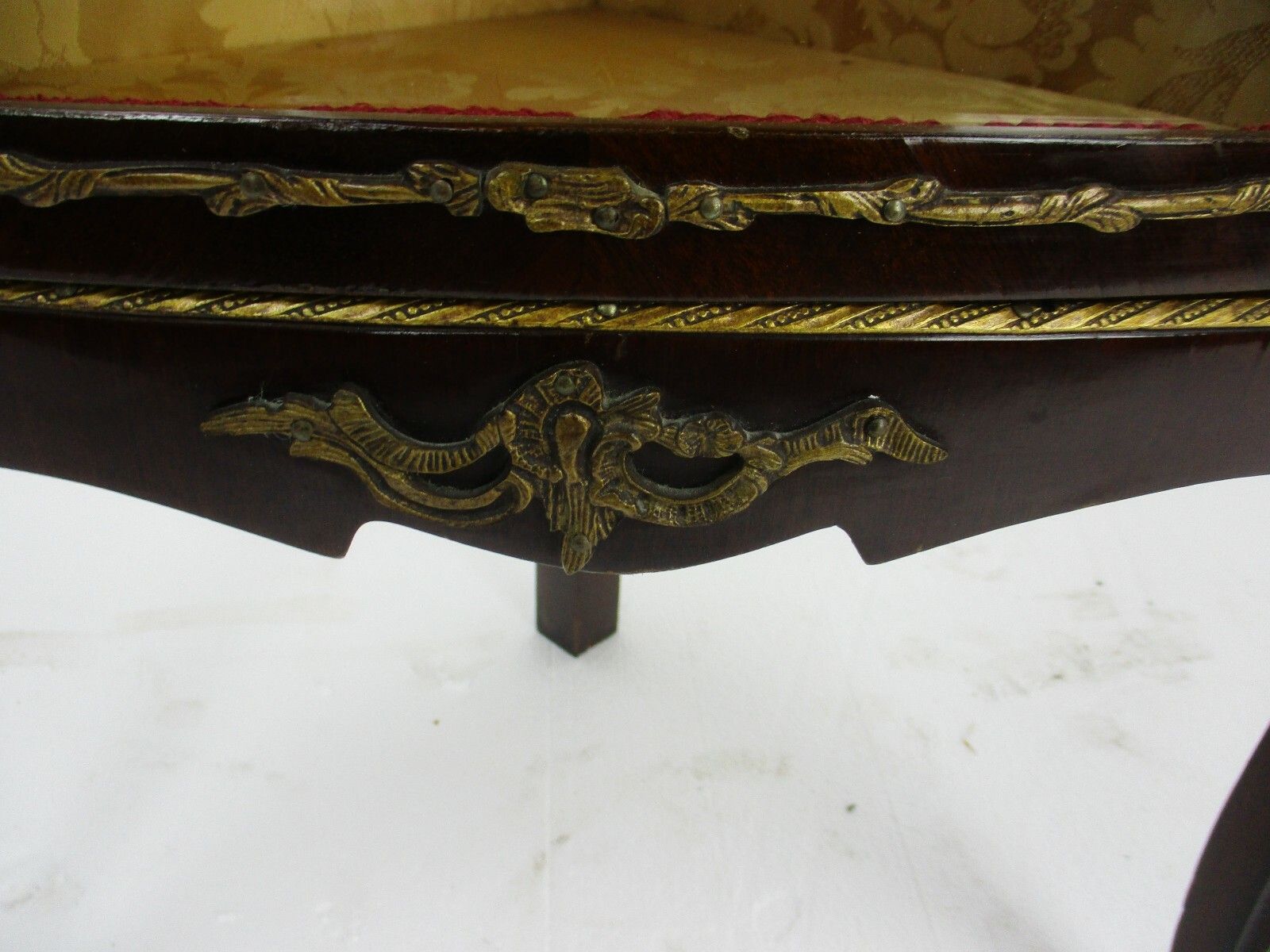 Marquetry Display Case Cabinet Inlay Brass Trims French Antique 1920s Stunning photo for sale