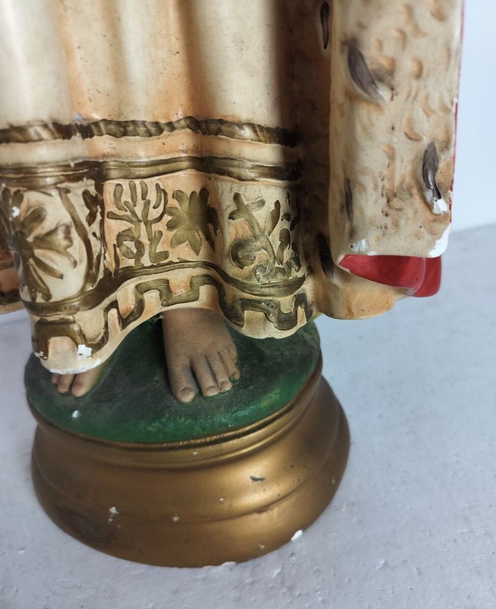 photo furniture Xl Statue Infant Of Prague Infant Jesus Santo Nino Plaster Hand Painted Chapel A
