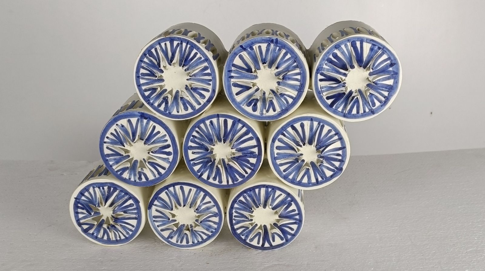 Extremely Rare Italian Ceramic Art Piece Wall Hanging Blue White Abstract Era Al photo furniture