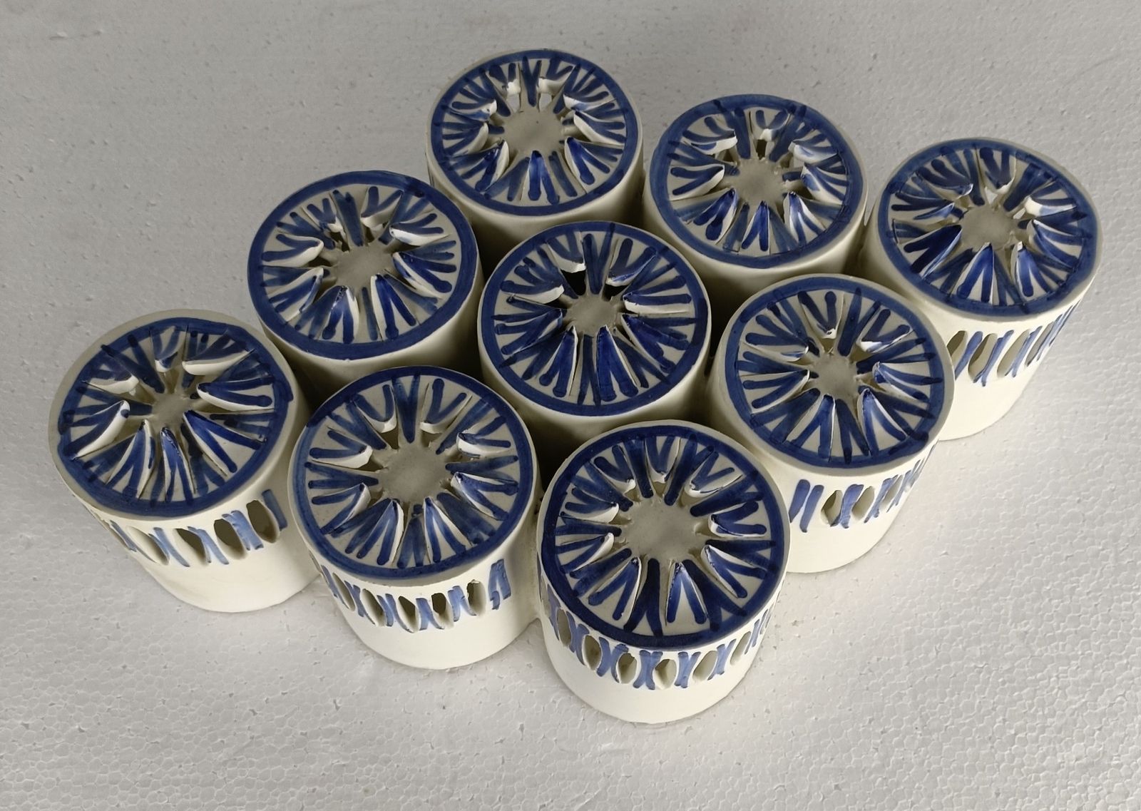 Extremely Rare Italian Ceramic Art Piece Wall Hanging Blue White Abstract Era Al photo buy