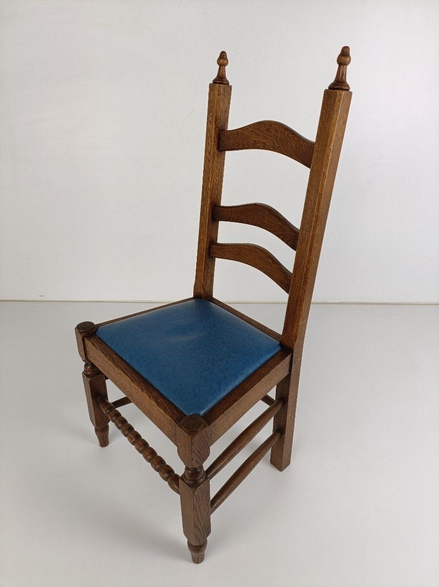 Antique Childrens Chair, Wood Oak Hobnails Small Chair photo Furniture