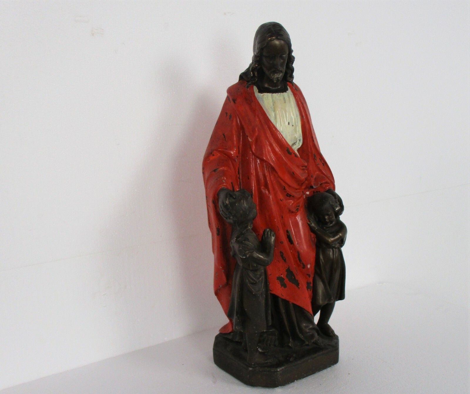 Antique Large Chapel Statue Jesus Christ  Children Gorgeous Extremely Rare Sweet photo furniture