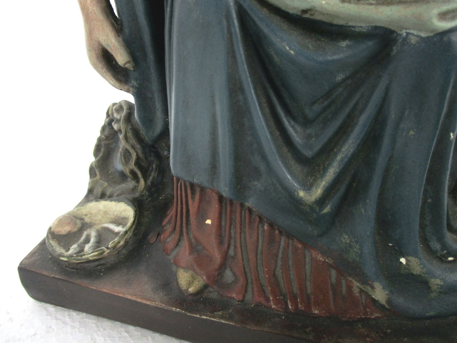 Polychrome Statue Pieta Plaster Jesus Christ Virgin Mary Holy Mother Sculpture C photo 133.0