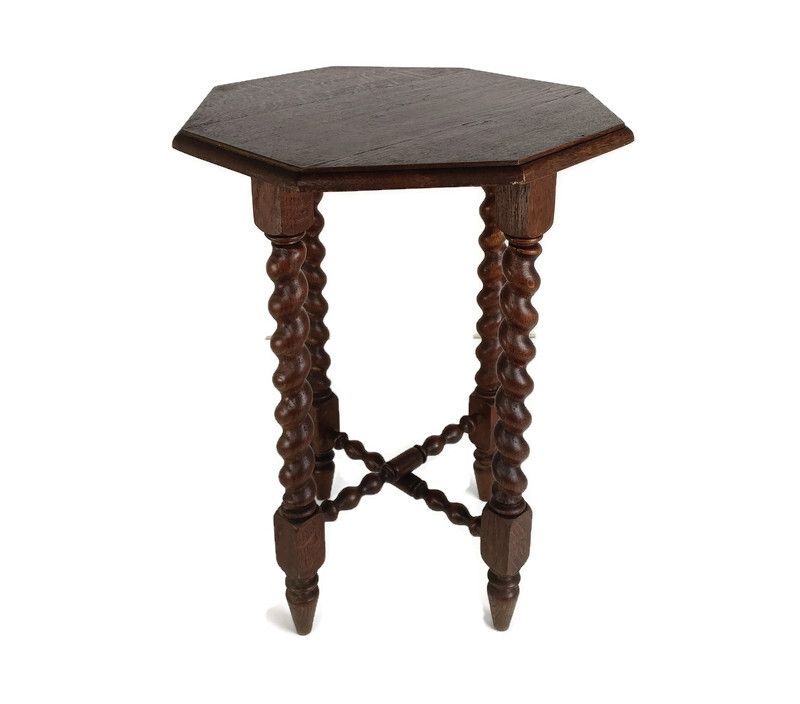 Octagonal Hand Carved Wood Pedestal Table Plant Flower Bonsai Stand Side Table B