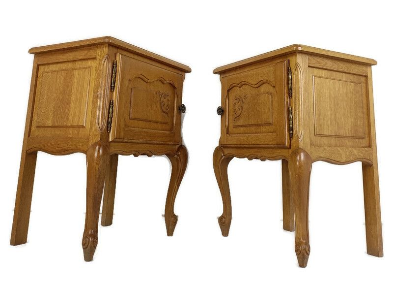 Pair Of Nightstands End Tables Cabinets Louis XV Style Bedroom Cabinets Wood Far