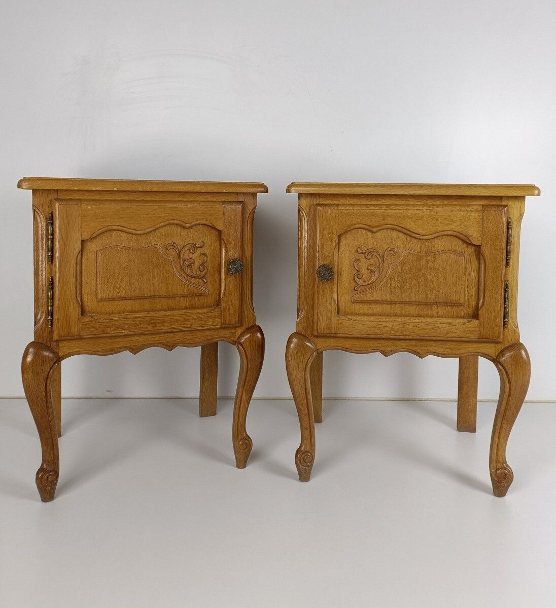 Pair Of Nightstands End Tables Cabinets Louis XV Style Bedroom Cabinets Wood Far photo for sale
