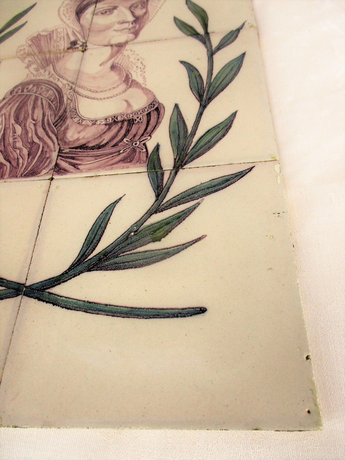 Art Antique Delft Tile Dutch Tableau Picture Mural Frame Polychrome 18th/19th C photo