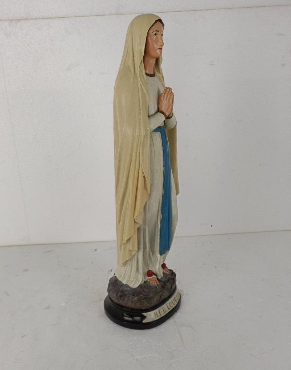 Xl Virgin Mary Madonna Our Lady Of Lourdes Plaster Statue Chapel French 33.85" photo buy