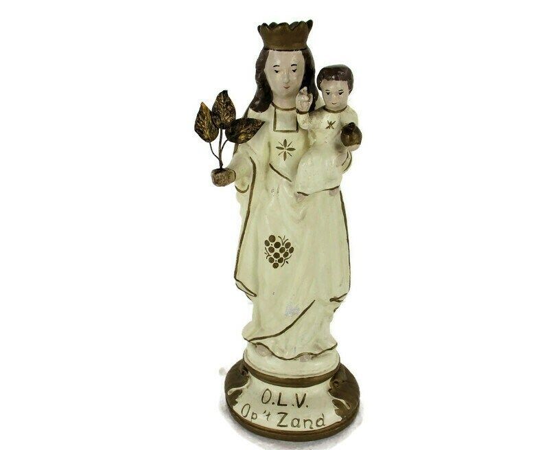 Statue Our Lady Of 'T Zand Roermond  Virgin Mary Infant Jesus Collector Htf