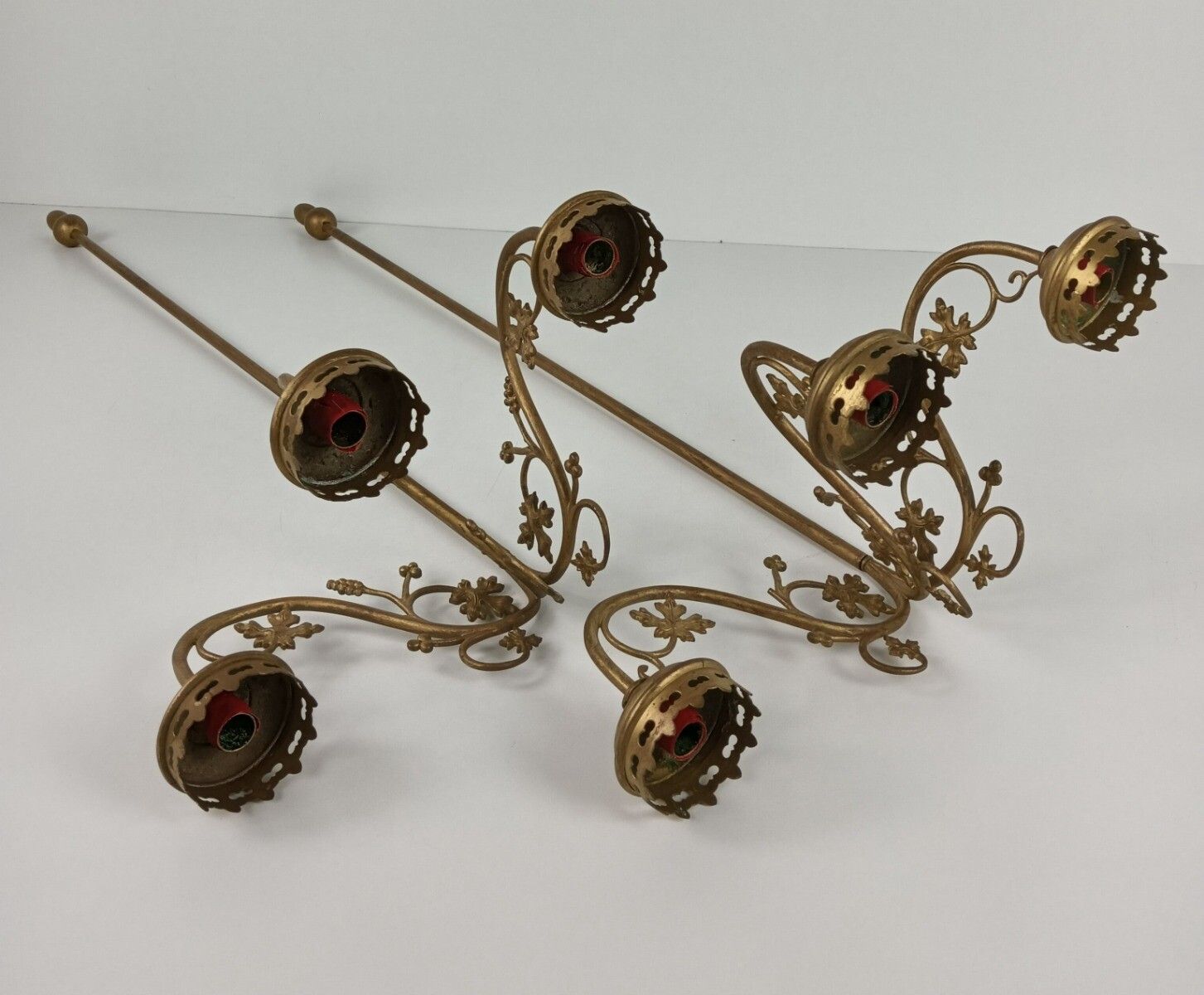 Couple Religious Hanging Procession Torch Thuribles Candle Holders Brass Lamp  G photo Home Decor