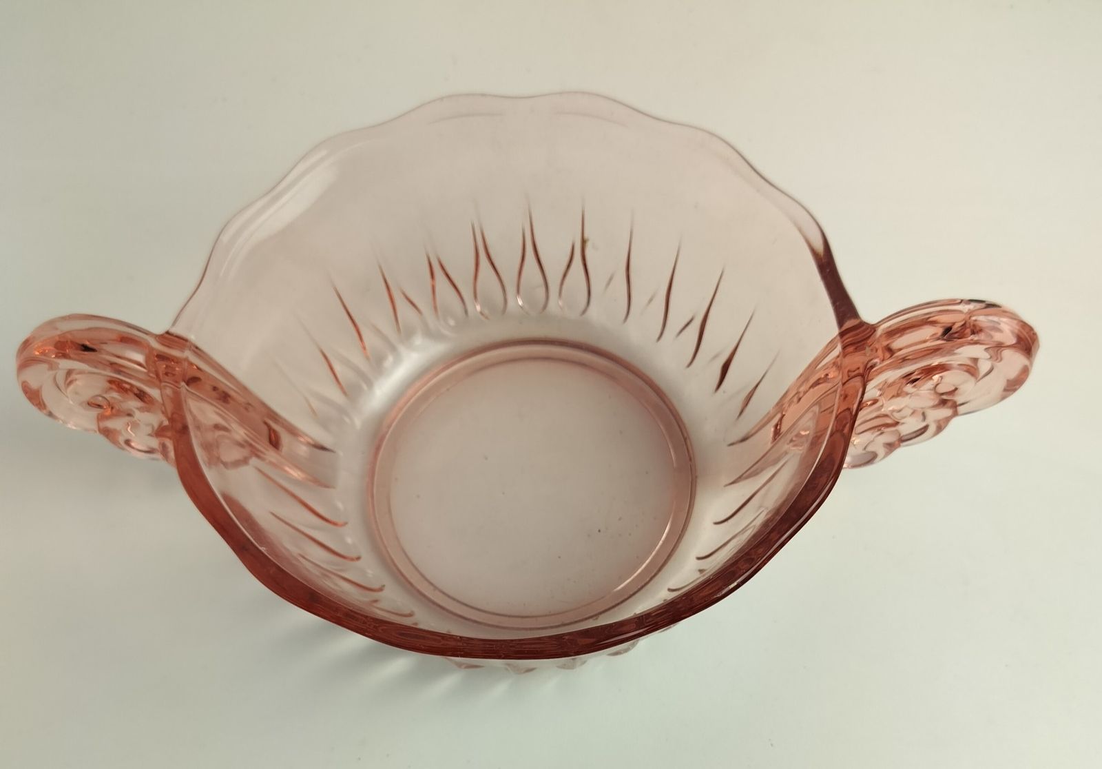 Gorgeous Art Deco Antique Art Depression Glass Pink Serving  Dish Bowl Collector photo Home Decor