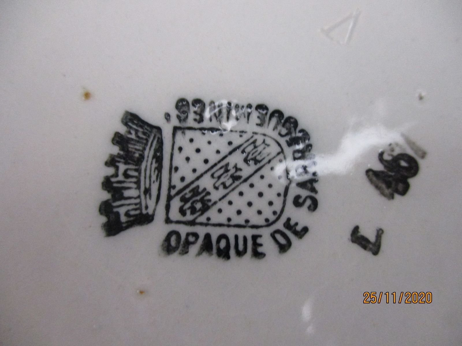 photo for sale Antique Royal Copenhagen Blue Fluted Soup Tureen Dish Marked Sarreguemines 1875