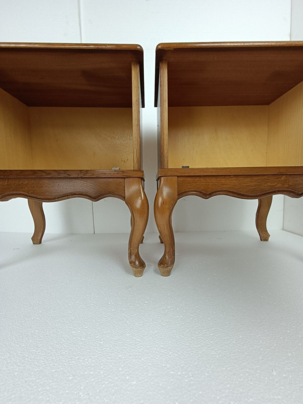 Pair Couple Vintage  Nightstands End Tables Mid Century Modern Wood Night Stands photo 575.0