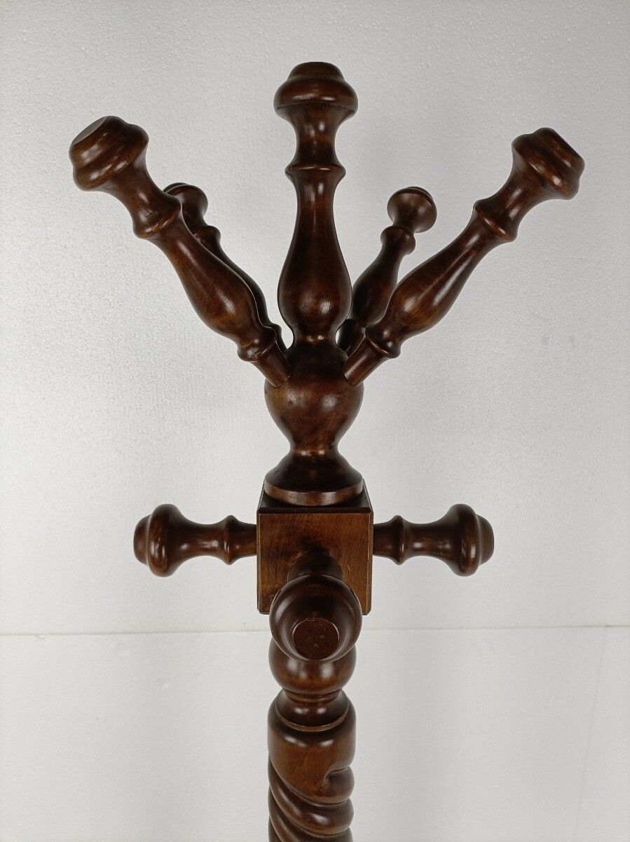 Standing Hall Tree Coat Hallway Rack Wood Vintage Barn Country Farmhouse Style photo Furniture