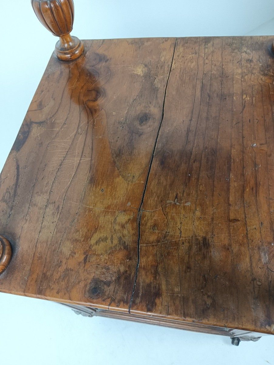 Antique Nightstand Pinewood End Table Bedroom Cabinet Japandi Style On Wheels photo 404.0