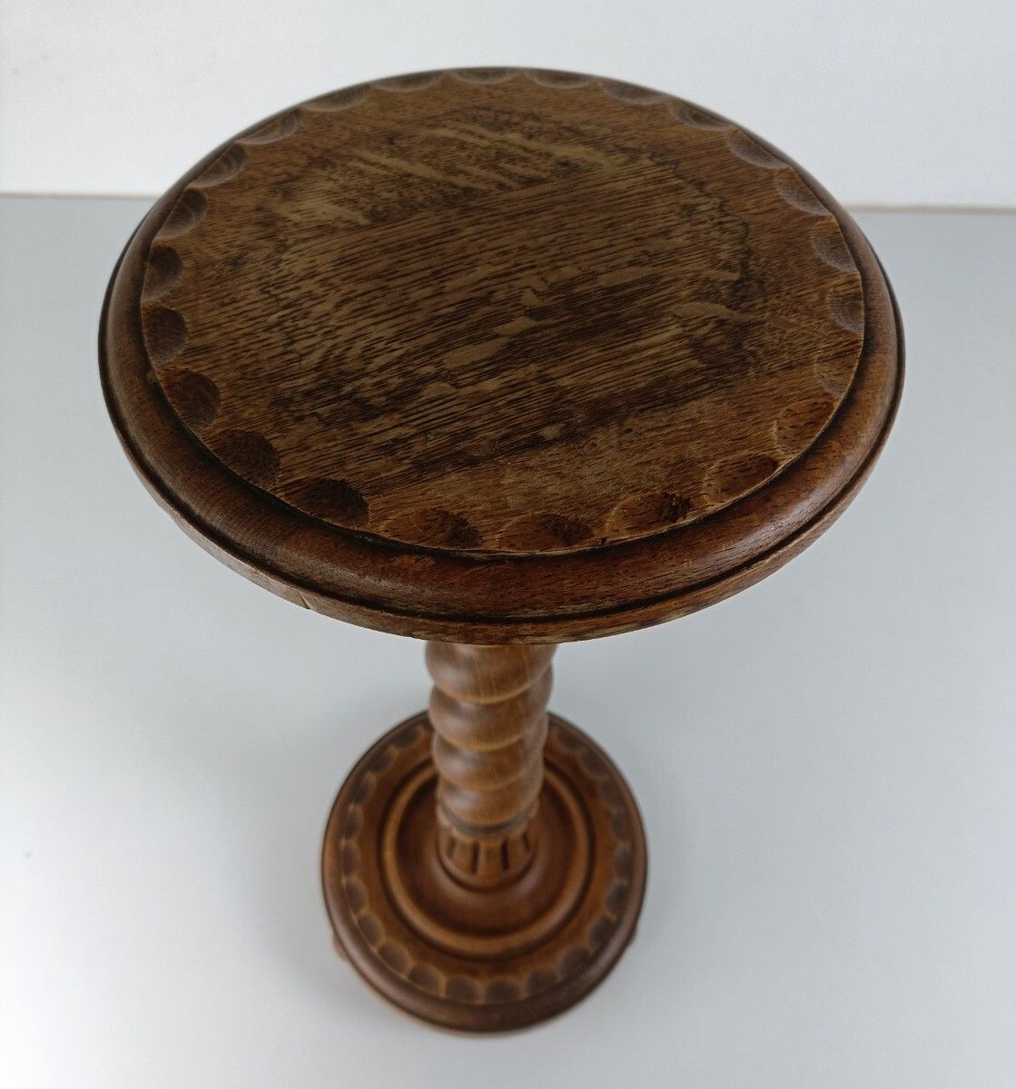 Ornate Barley Twist Hand Carved Wood Wooden Pedestal Plant Stand Bonsai Table Si photo 283.0