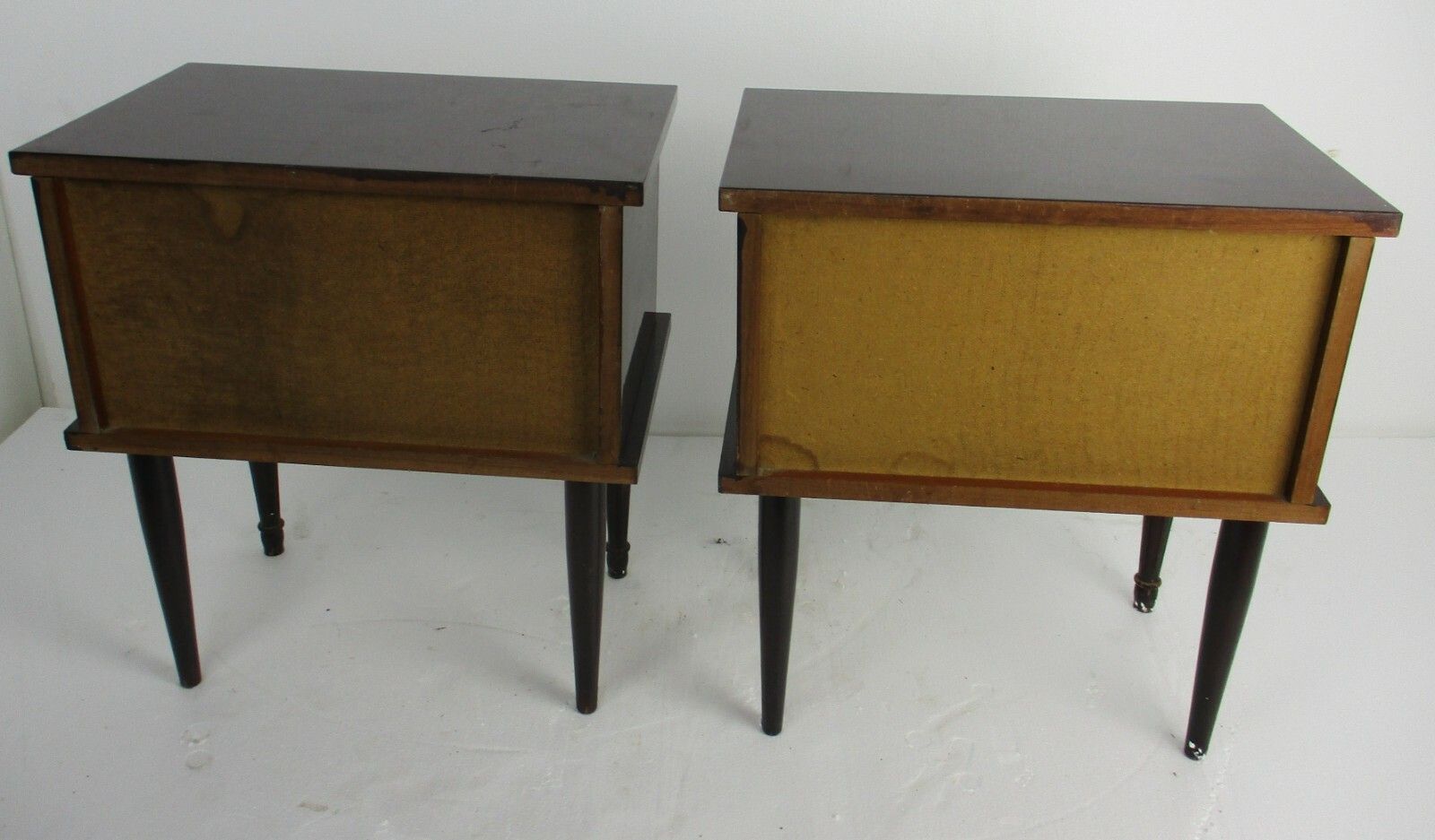 519.0 Pair Couple  Vintage Night Stands End Tables Mid Century Modern Lackered Wood photo