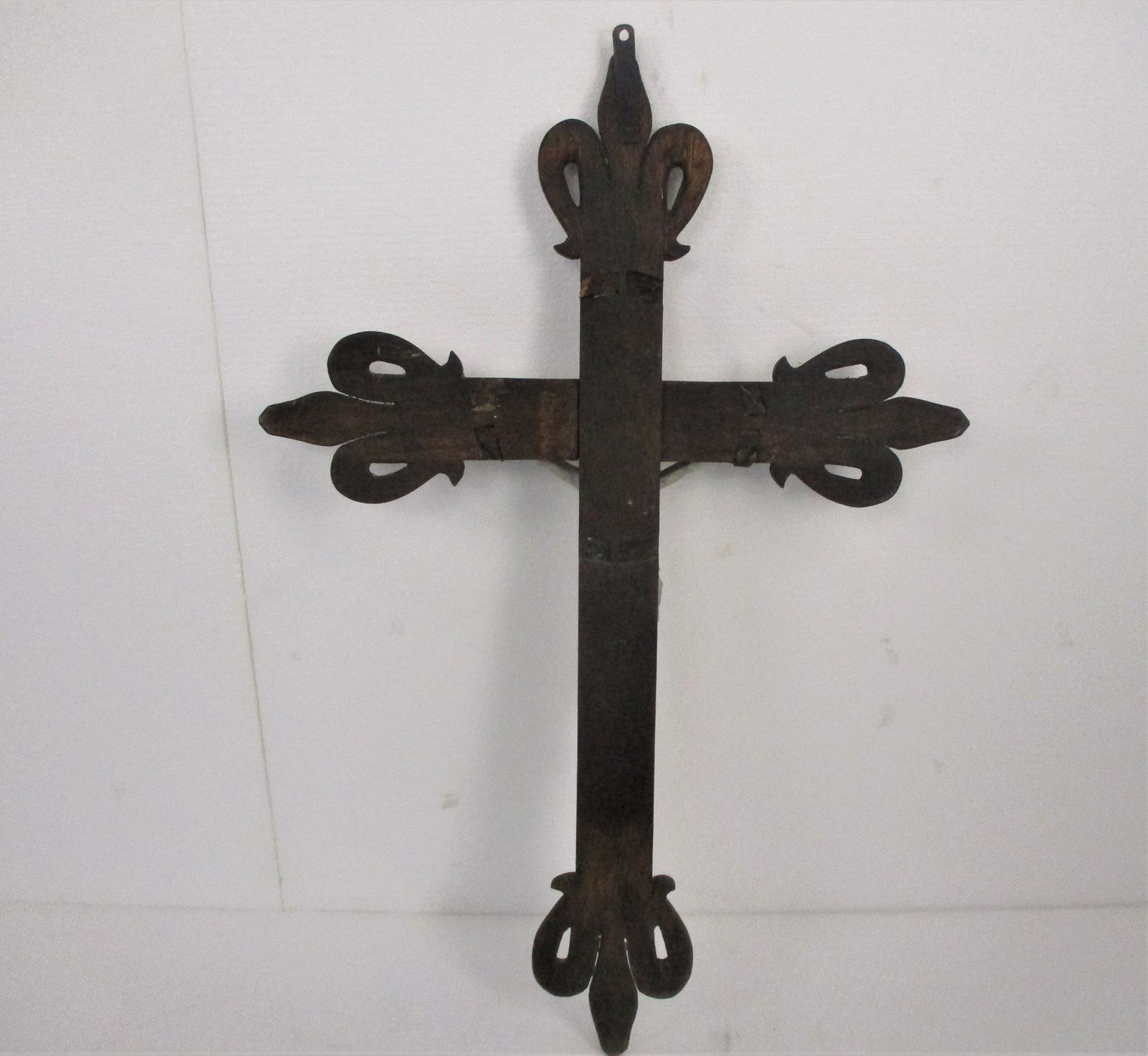 Large Hand Carved Wood Frenchg Oak Ornate Hanging Crucifix Cross Jesus Christ  S photo buy