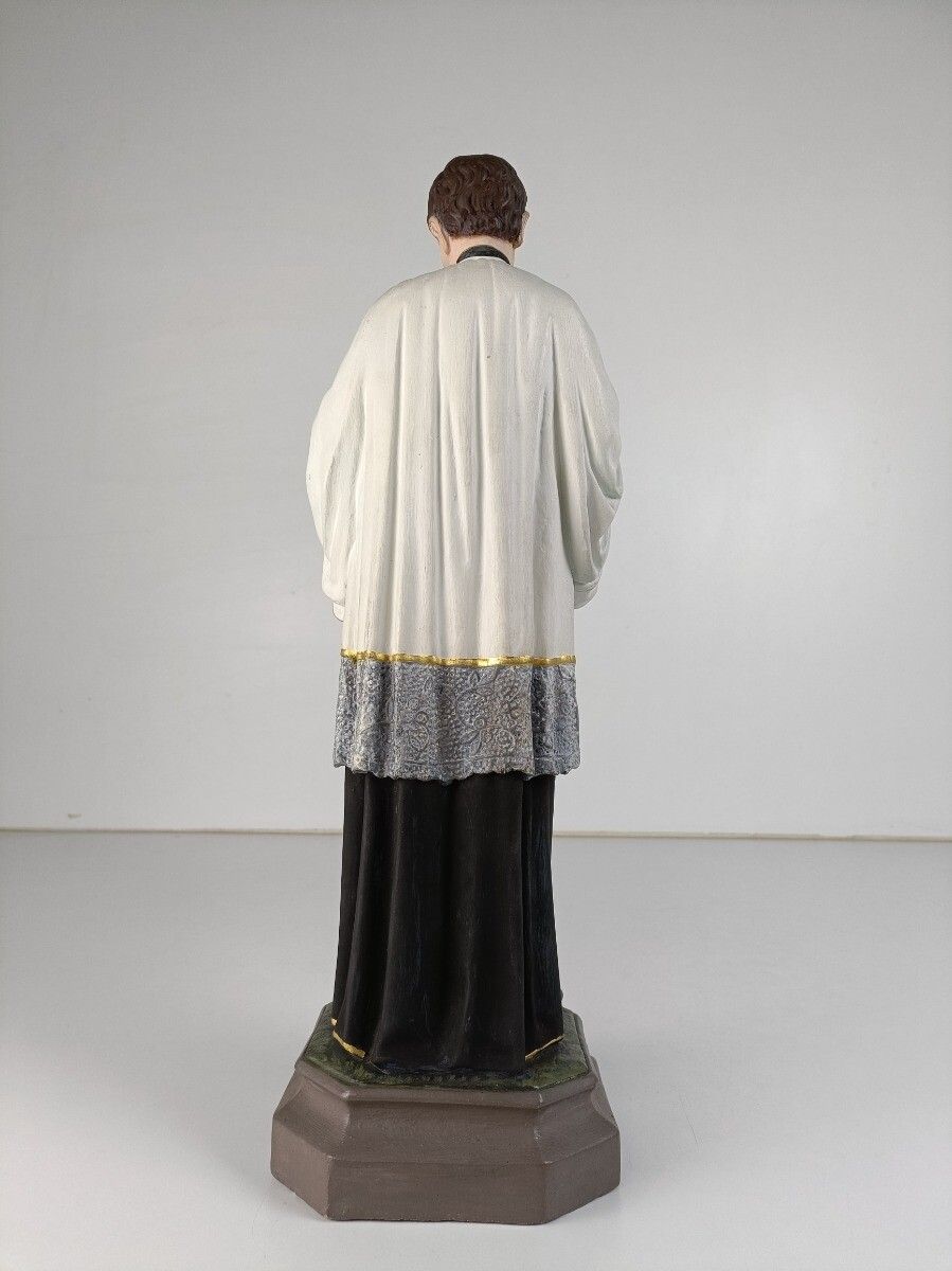 Statue Saint Aloysius Patron Saint Young Students Gorgeous Polychrome Very Rare photo 566.0